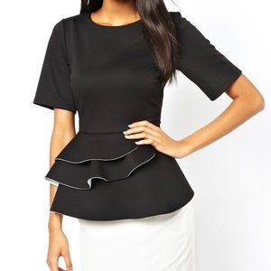 Asos Peplum Top with Double Frill